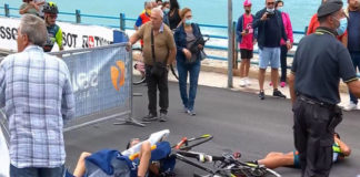 Giro d’Italia 2020: „Latające barierki” przyczyną wypadku Luki Wackermanna