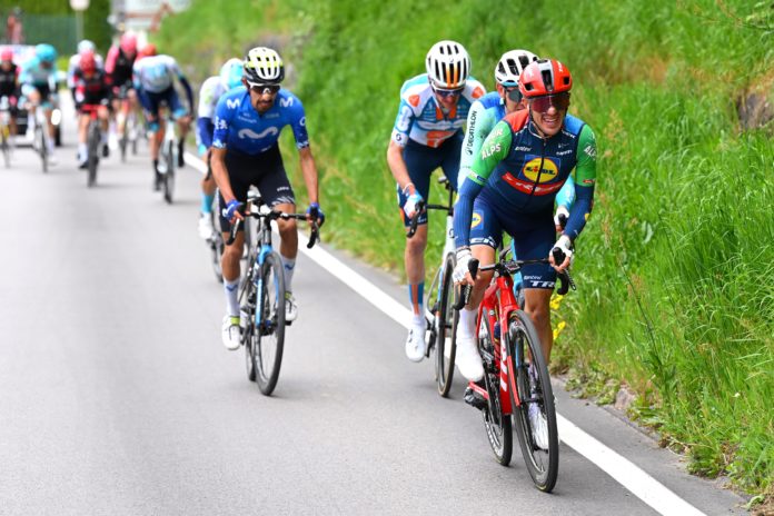 Juan Pedro Lopez w koszulce lidera Tour of the Alps