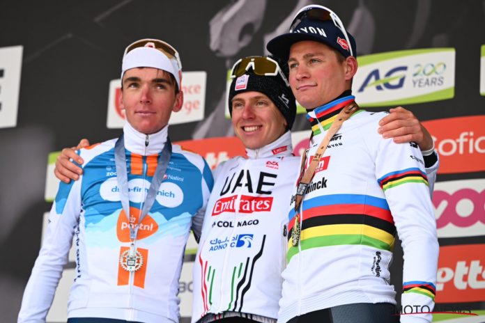 Tadej Pogacar, Romain Bardet, Mathieu van der Poel