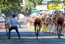 Pro-palestyński protestujący ukarany grzywną 300 euro za wejście na trasę Tour de France