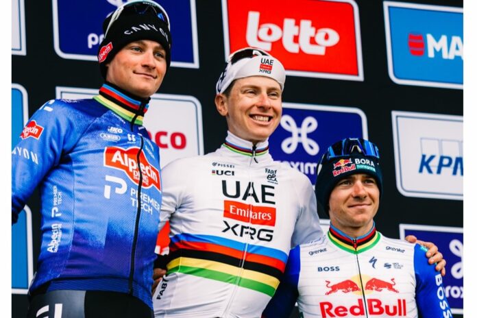 Tadej Pogacar, Mathieu van der Poel, Remco Evenepoel