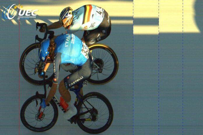 Remco Evenepoel i Giulio Ciccone na finiszu ME - Lublana 2026